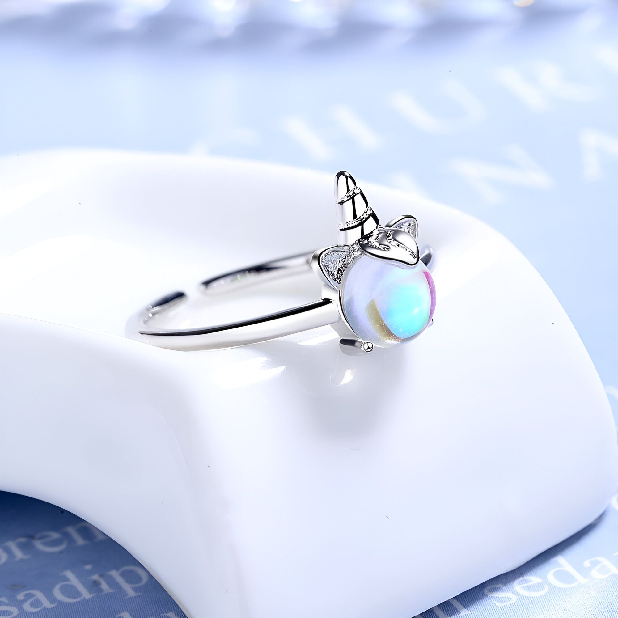 Idée cadeau Licorne - Bague en alliage pour fille – Image 2