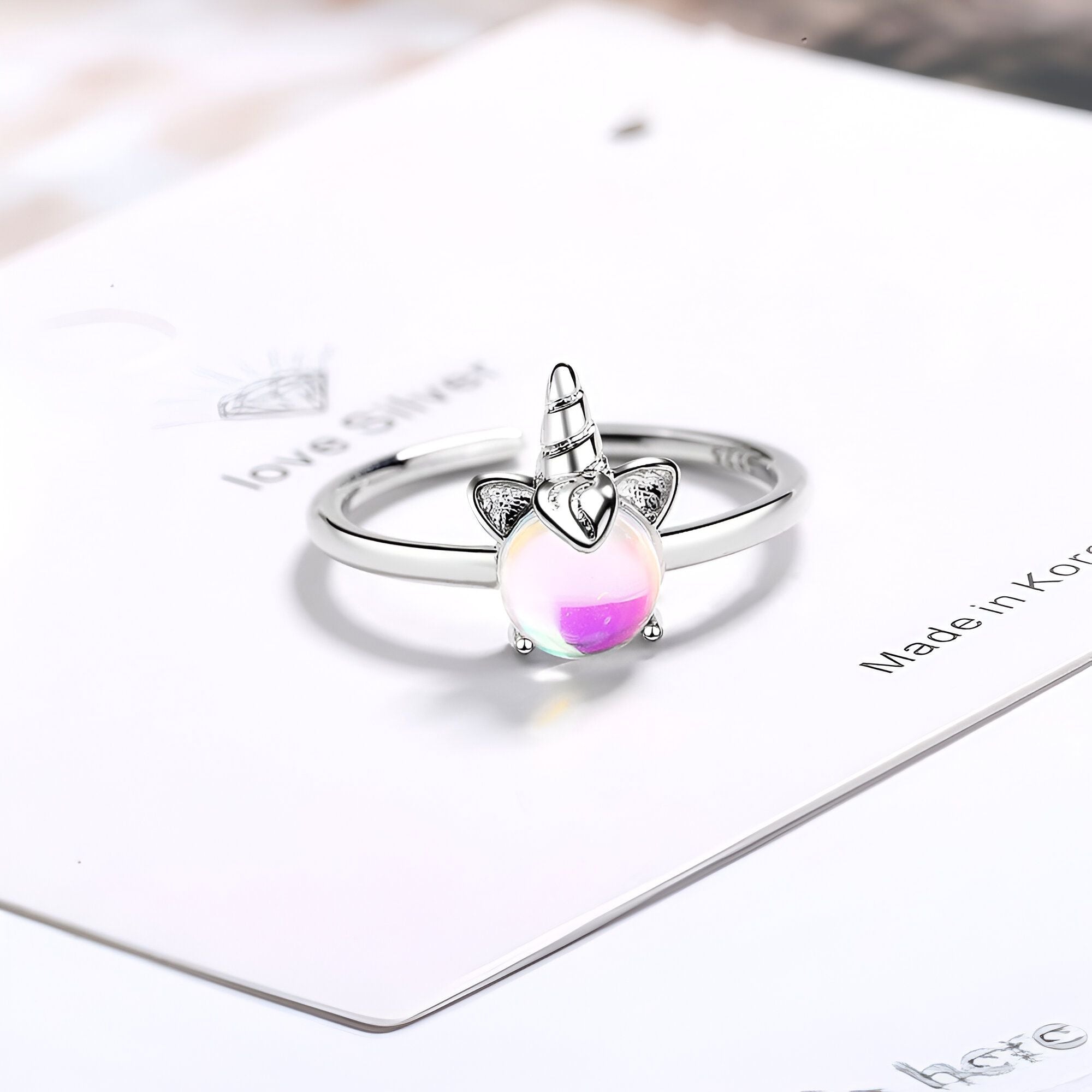 Idée cadeau Licorne - Bague en alliage pour fille – Image 3