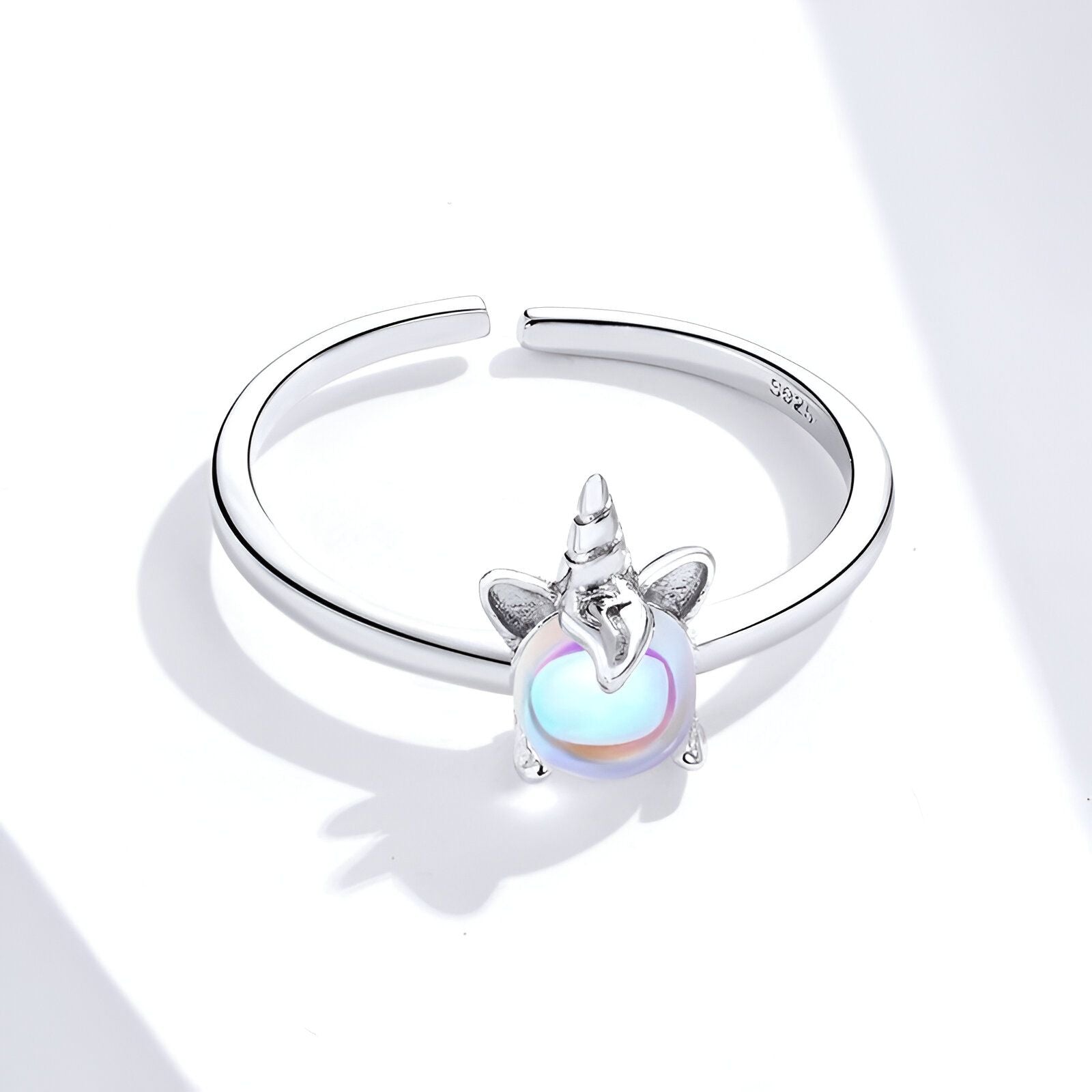 Idée cadeau Licorne - Bague fille motif licorne en argent – Image 2