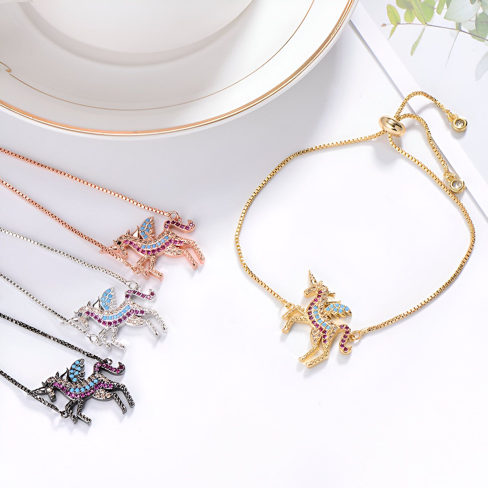 Idée cadeau Licorne - Bracelet en zircone cubique – Image 10