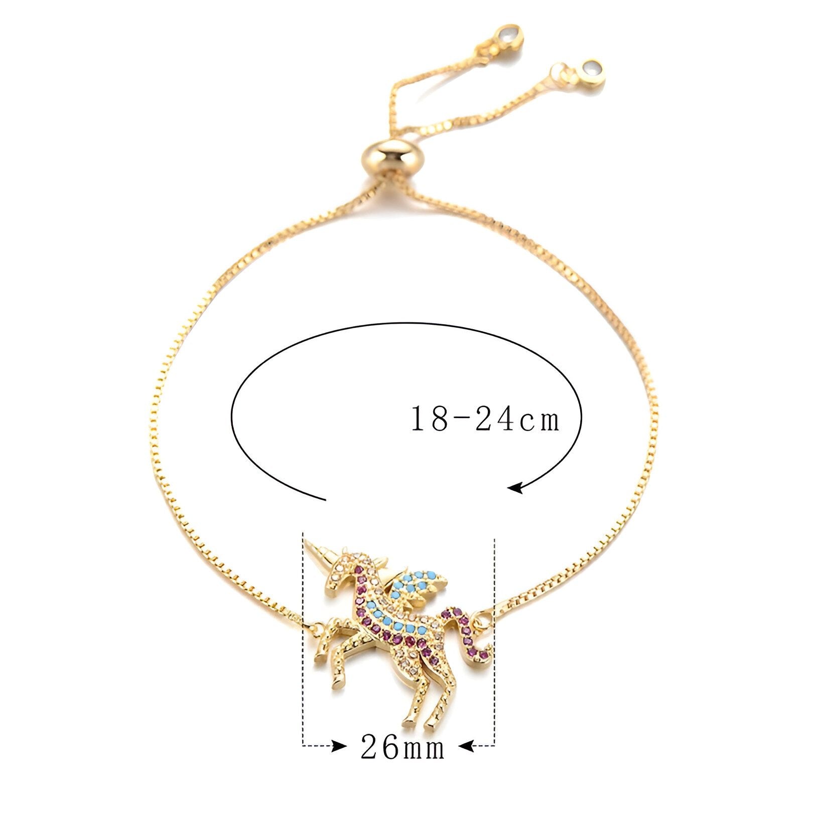 Idée cadeau Licorne - Bracelet en zircone cubique – Image 5