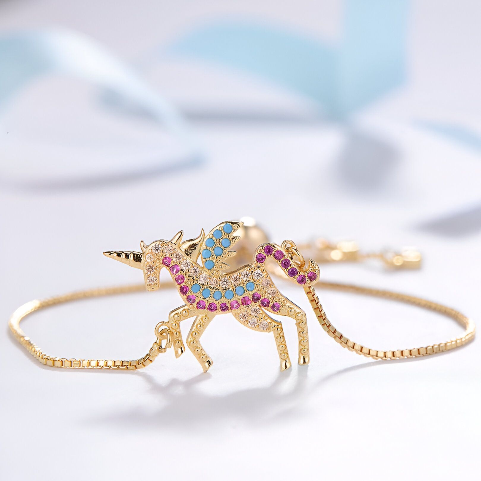 Idée cadeau Licorne - Bracelet en zircone cubique – Image 9