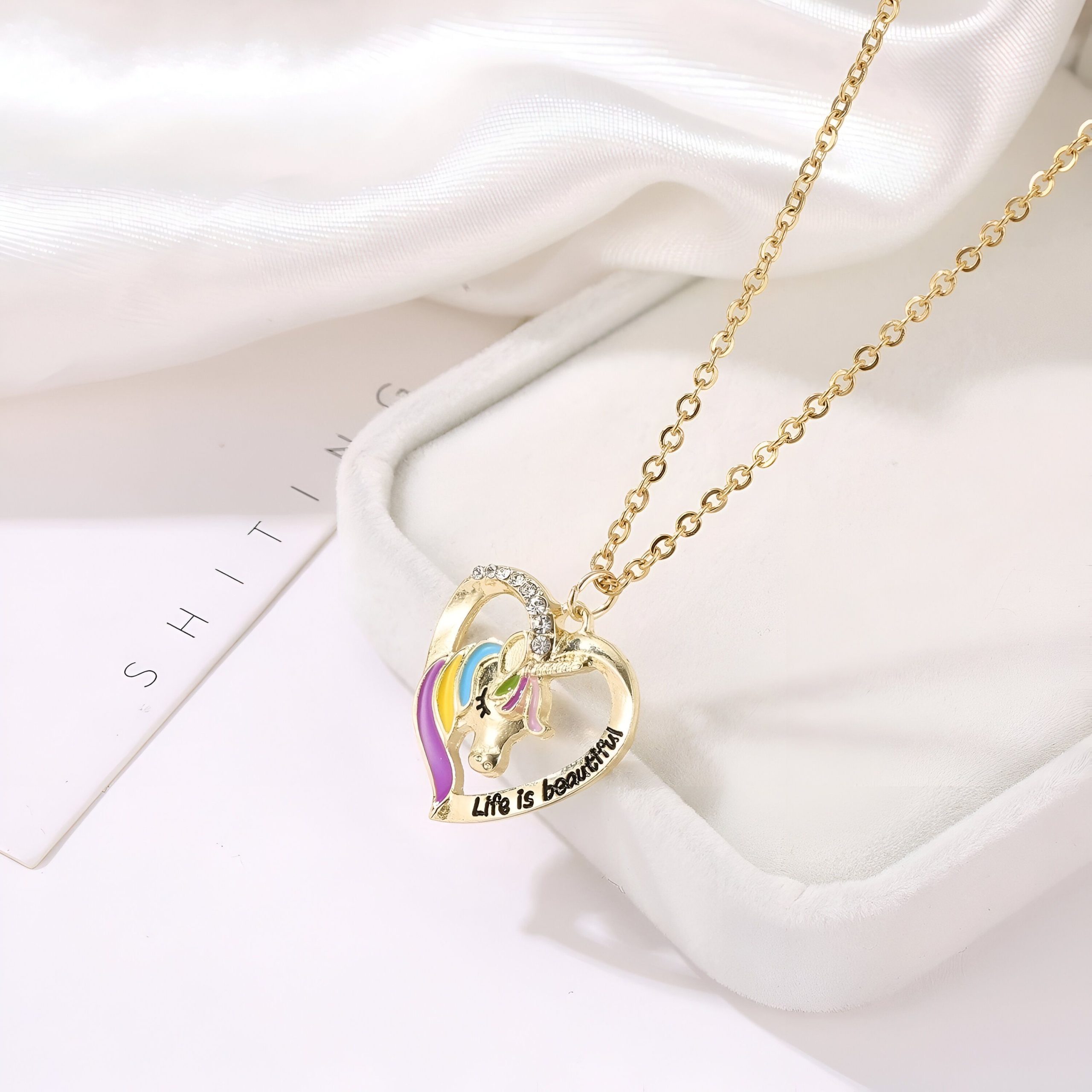 Idée cadeau Licorne - collier doré – Image 2