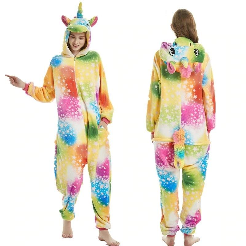 Pyjamas Licorne femme arc-en-ciel