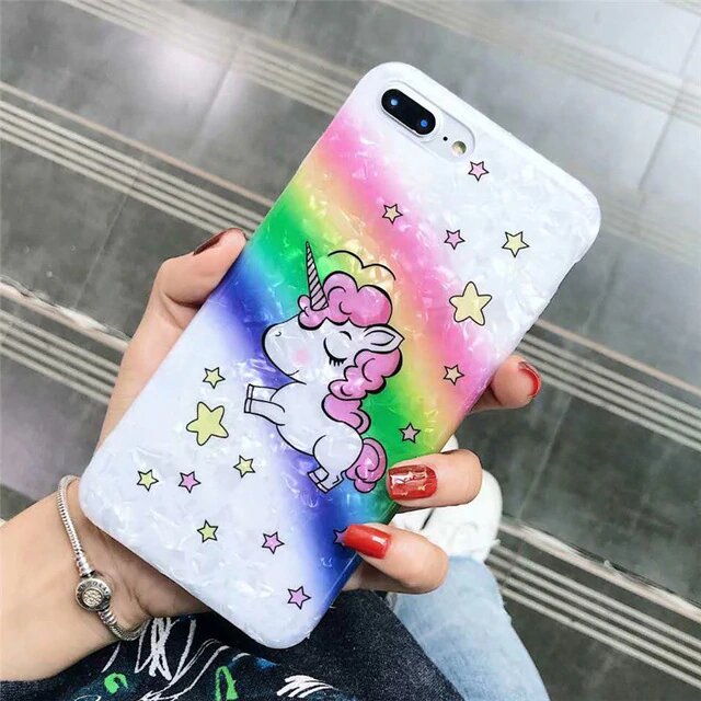 Coques de téléphone Licorne brillante arc-en-ciel