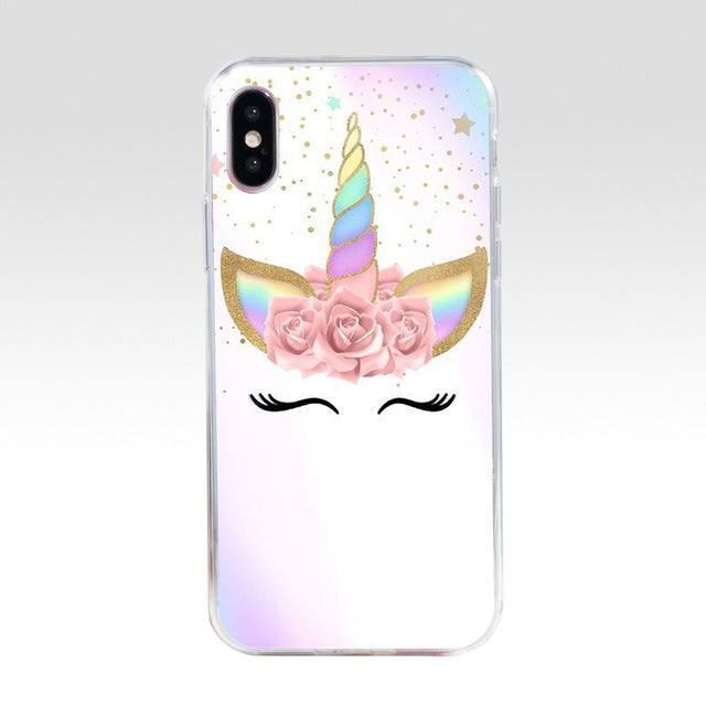 Coques de téléphone Licorne pour iPhone avec motif tête