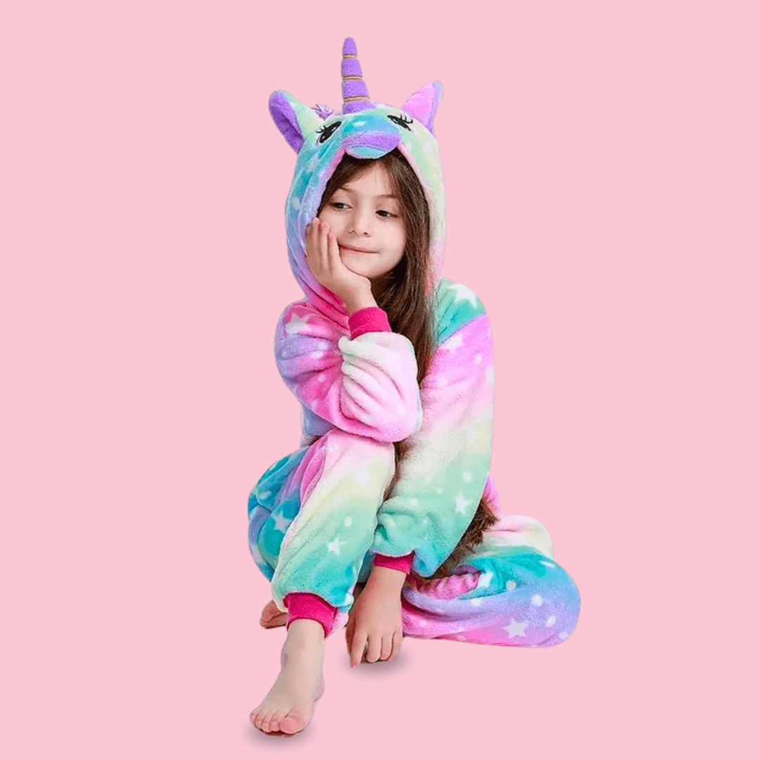 Pyjamas Licorne pour fille en multicolore - Ensemble type kigurumi – Image 3