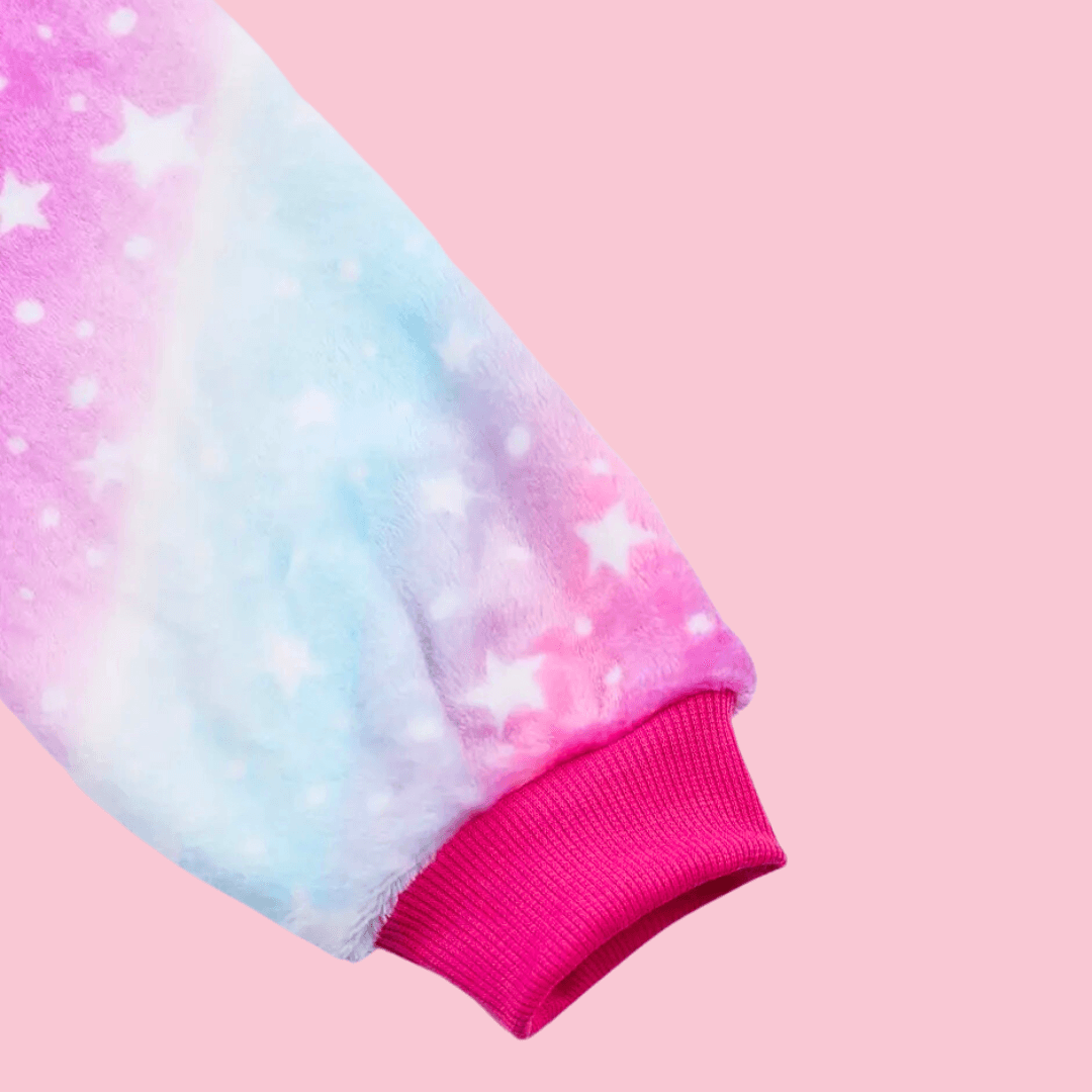 Pyjamas Licorne enfant à rayures roses et bleues - Combinaison Kigurumi – Image 4