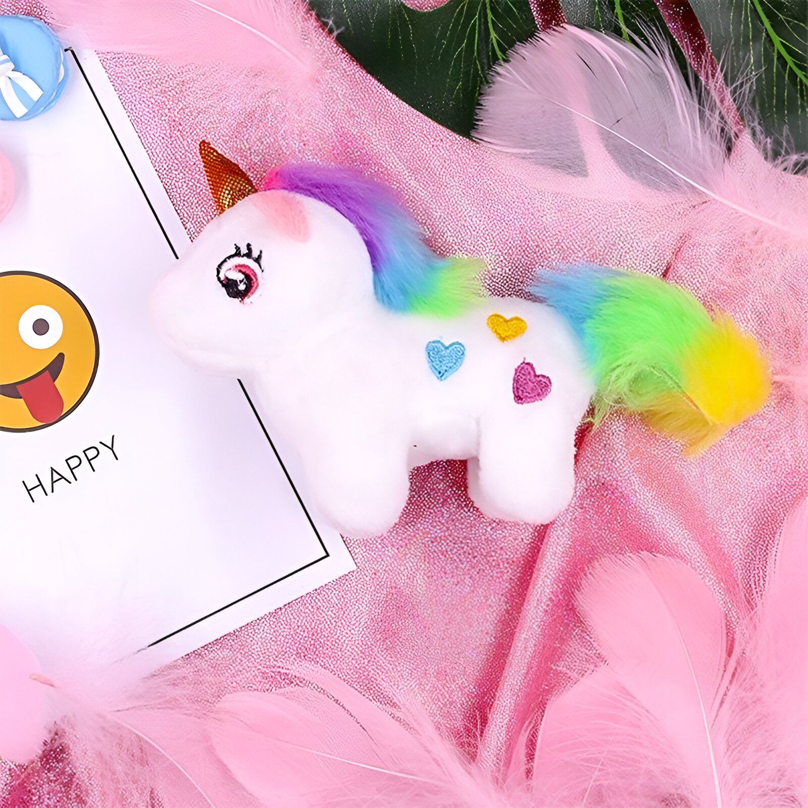 Idée cadeau Licorne peluche blanche et son pendentif – Image 2
