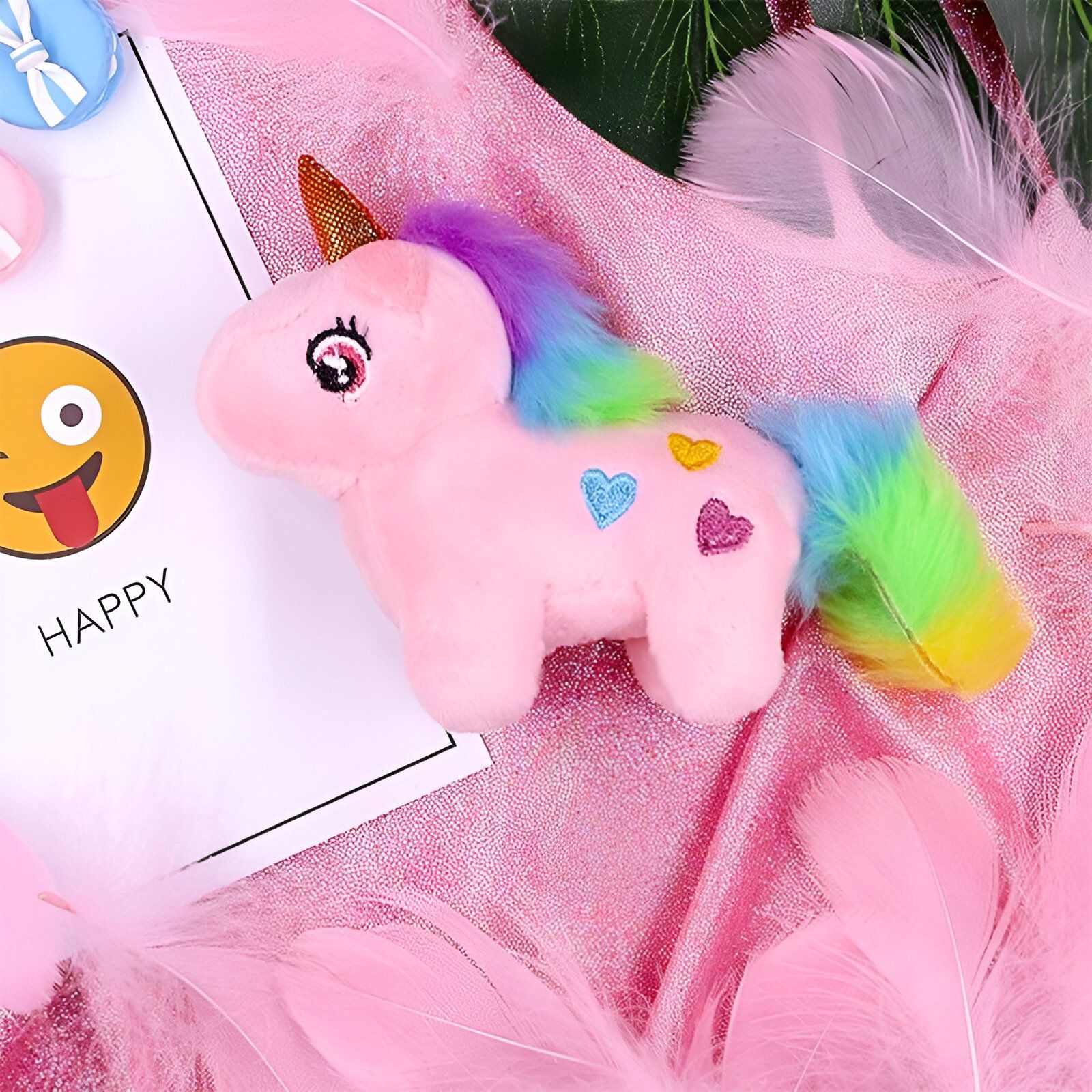 Idée cadeau Licorne peluche blanche et son pendentif – Image 3