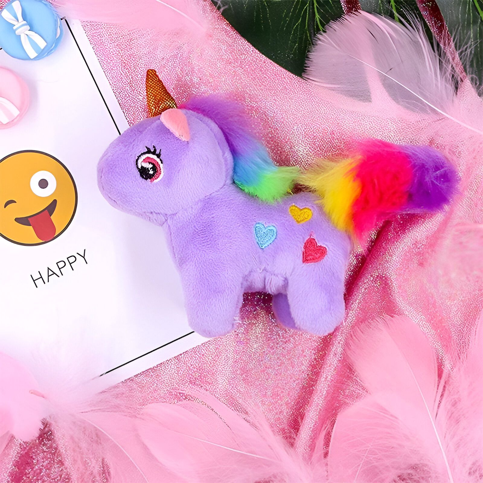 Idée cadeau Licorne peluche blanche et son pendentif – Image 5